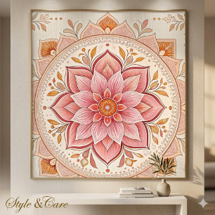 Elegante roze bloemmotiefposter Oogverblindend Ont Poster