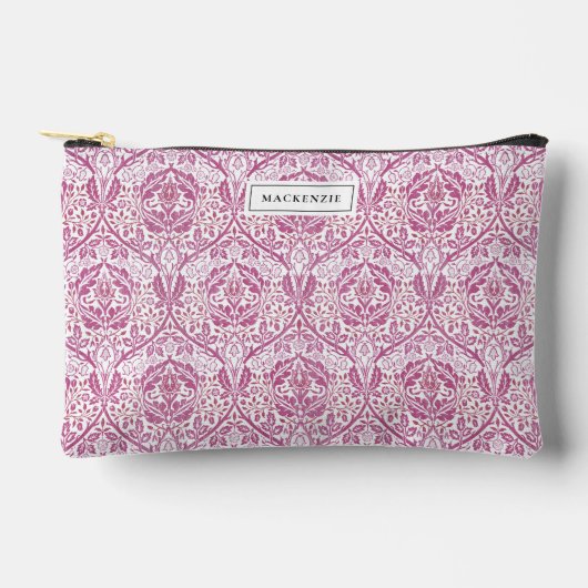 Elegante roze bloempatroon accessoiretas etui (Voorkant)