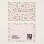 Elegante Roze Bloempatroon Feestelijke Gift Kaart (Voorkant /achterkant)