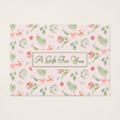 Elegante Roze Bloempatroon Feestelijke Gift Kaart (Voorkant)