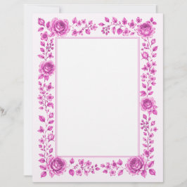 Elegante Roze Bloemrand Briefhoofd