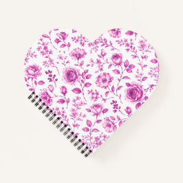 Elegante Roze Bloemrand Notitieboek