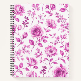 Elegante Roze Bloemrand Notitieboek