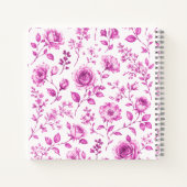 Elegante Roze Bloemrand Notitieboek (Achterkant)