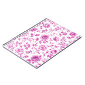 Elegante Roze Bloemrand Notitieboek (Linkerzijde)