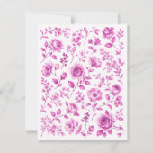Elegante Roze Bloemrand Notitiekaartje (Achterkant)
