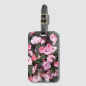 Elegante Roze Bloemrijke Bagage Label (Voorkant (verticaal))