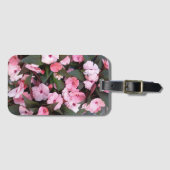 Elegante Roze Bloemrijke Bagage Label (Voorkant (horizontaal))