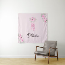 Elegante Roze Bloemrijke Ballerina Gepersonaliseer
