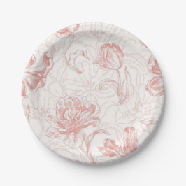 Elegante Roze Bloemrijke Boog Trouwuitnodiging Papieren Bordje
