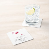 Elegante Roze Bloemrijke Bruidsdouche Kartonnen Onderzetters (Insitu)