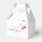 Elegante Roze Bloemrijke Bruidsfeest Bedankdoosjes (Voorkant Zijde)