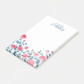 Elegante Roze Bloemrijke Rand Notities Post-it® Notes (Schuin)