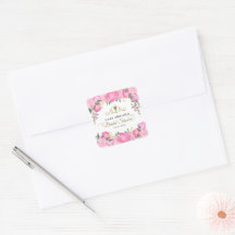 Elegante Roze Bloemrijke Victoriaanse Bruidsdouche