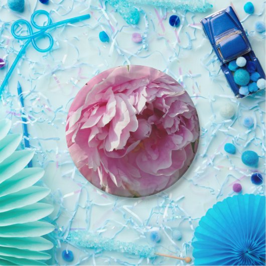 Elegante roze bloemroze bloem roze pioenrozen papieren bordje (Feest)