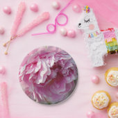 Elegante roze bloemroze bloem roze pioenrozen papieren bordje (Feest)