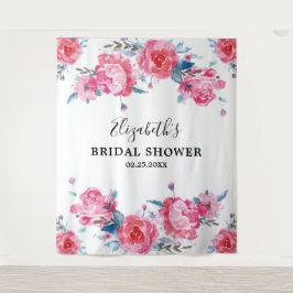 Elegante roze bloemstuk bruidsfeest foto achtergro wandkleed