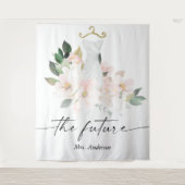 Elegante roze bloemstuk bruiloftsshower achtergron wandkleed (Voorkant)