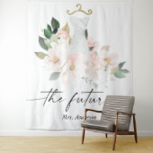 Elegante Roze Bloemstuk Bruiloftsshower Achterwand Wandkleed (In situ)