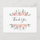 Elegante roze bloesem dank u briefkaart (Voorkant)