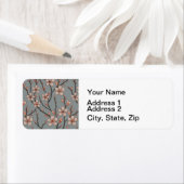 Elegante Roze Bloesem Kersen Bloem Motief Etiket (Insitu)