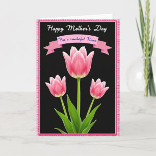Elegante Roze Bloesem Moeders Kaart