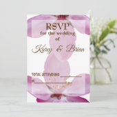 Elegante Roze Bloesem RSVP Fotokaart Kaart (Staand voorkant)