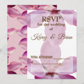 Elegante Roze Bloesem RSVP Fotokaart Kaart (Voorkant / Achterkant)