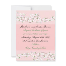 Elegante Roze Bloesem Trouw Uitnodiging