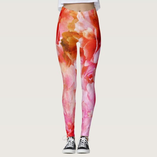 Elegante roze bloesems Legging (Voorkant)