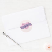 Elegante roze blos bloem hart dank u ronde sticker (Envelop)