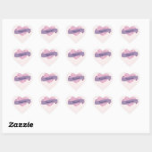 Elegante roze blos bloem hart dank u sticker (Vel)