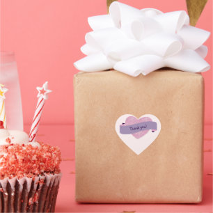 Elegante roze blos bloem hart dank u sticker