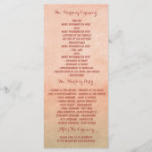 Elegante roze blos waterverf bruiloft programma programmakaart (Achterkant)