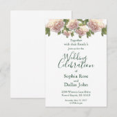 Elegante roze blos witte rozen kaart (Voorkant / Achterkant)