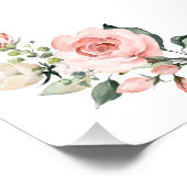 Elegante Roze Blosems Bloemen Doop Welkom Bord Perfect Poster (Hoek)