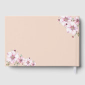 Elegante Roze Blozende Bloemen Bruidsboeket Shower Gastenboek (Achterkant)