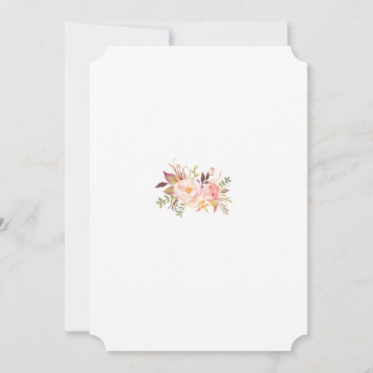 Elegante Roze Blush Bloem Gouden Lijst Sweet 16 Kaart (Achterkant)