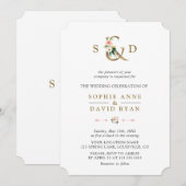 Elegante Roze Blush Bloemen Ampersand Trouw Kaart (Voorkant / Achterkant)