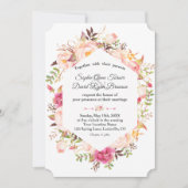 Elegante Roze Blush Bloemen Geometrische bruiloft Kaart (Voorkant)