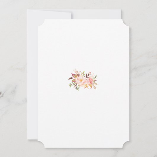 Elegante Roze Blush Bloemen Geometrische bruiloft Kaart (Achterkant)