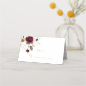 Elegante Roze Blush Bloemen Gouden Lijst Tafelnumm Plaatskaartje (Achterkant)