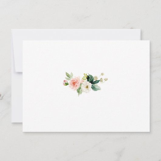 Elegante Roze Blush Bloemen Trouw Goud Save The Date (Achterkant)