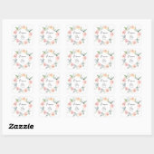 Elegante roze blush bloemenbruiloft envelop afdich vierkante sticker (Vel)