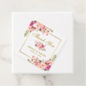 Elegante roze blush bloemengoud bruiloft dank u bedankjes labels (In situ)