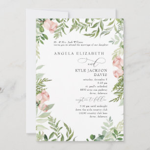 Elegante Roze/Blush Bloemige Eucalyptus 2 Locatie Kaart