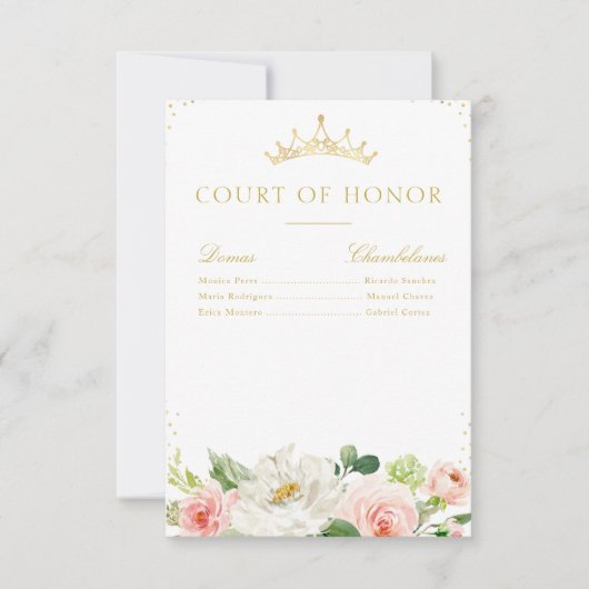 Elegante roze blush bloesem hof van eer kaart (Voorkant)