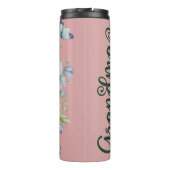 Elegante roze blush flora oma thermosbeker (Achterkant)
