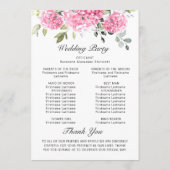 Elegante Roze Blush Hydrangea Boho Trouwceremonie Programmakaart (Achterkant)