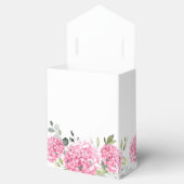 Elegante Roze Blush Hydrangea Eucalyptus Bruiloft Bedankdoosjes (Geopend)